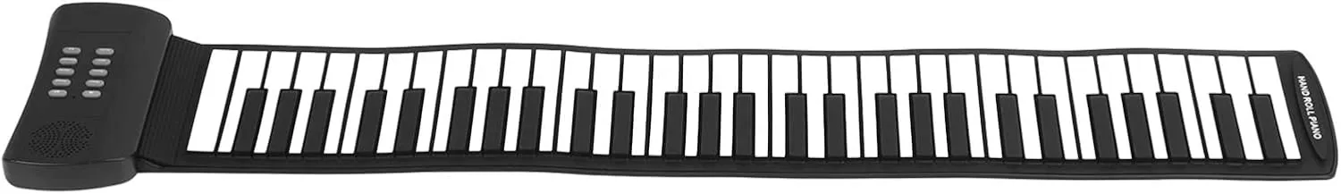 Keyboard Piano, Piano Keyboard Toy Piano Keyboard 61 Keys Hand Roll Piano Roll Up Piano for All Ages (PM61)