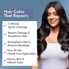 KH Natural Black 5-Minute Coloring Shampoo | 100% Grey Coverage - 20ml X 4 | Ammonia-Free | Infused with Hyaplex™ | Hydrates Hair & Delivers Deep, Long-Lasting Color | 80 ML