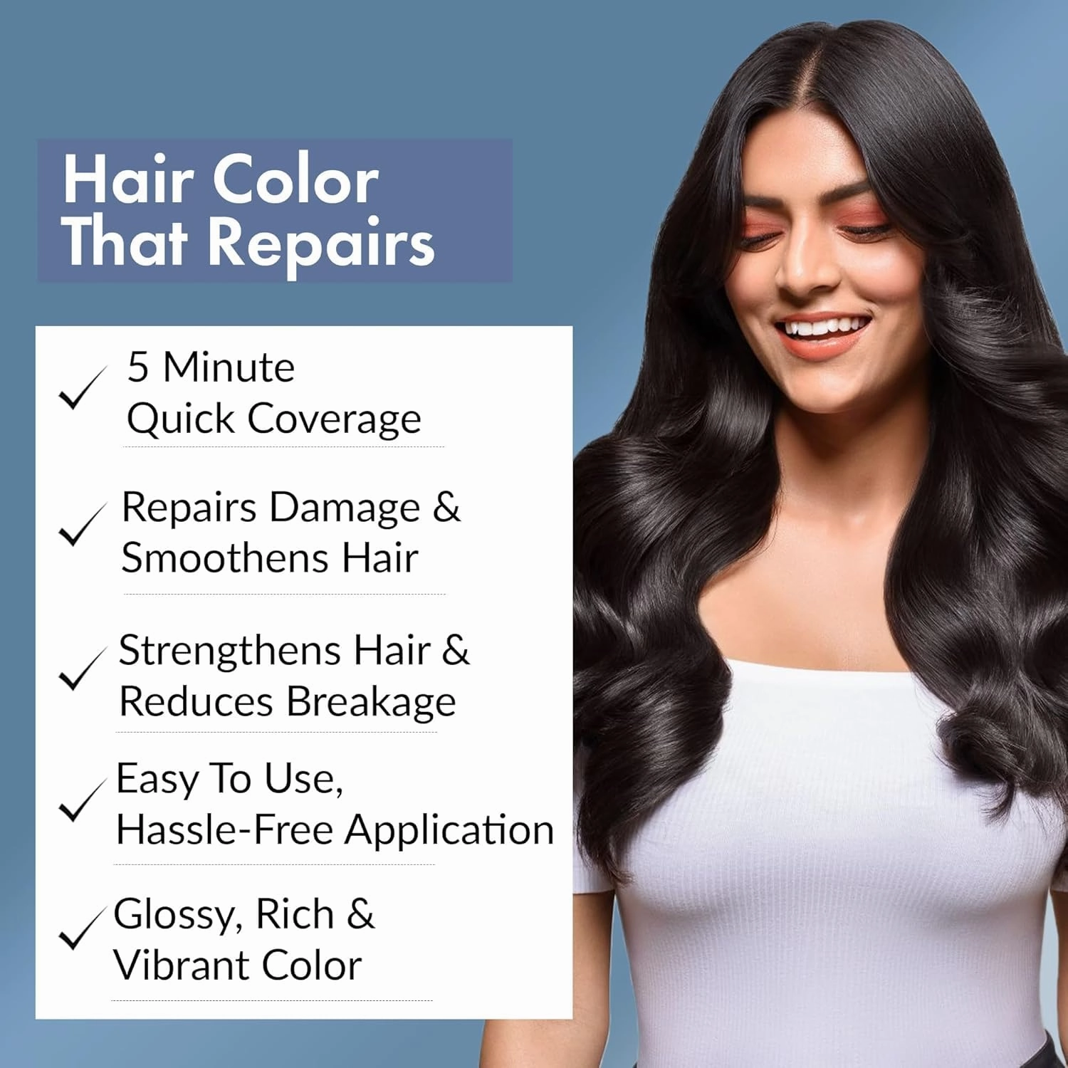KH Natural Black 5-Minute Coloring Shampoo | 100% Grey Coverage - 20ml X 4 | Ammonia-Free | Infused with Hyaplex™ | Hydrates Hair & Delivers Deep, Long-Lasting Color | 80 ML