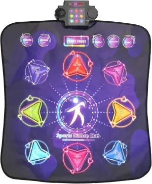 Kids Dance Mat for Girls & Boys 3 4 5 6 7 8  Year Old, 9 Game Modes with Adjustable Difficulty & Volume, Safe Portable Dance Music Mat with 8 Buttons for Indoor & Outdoor Play