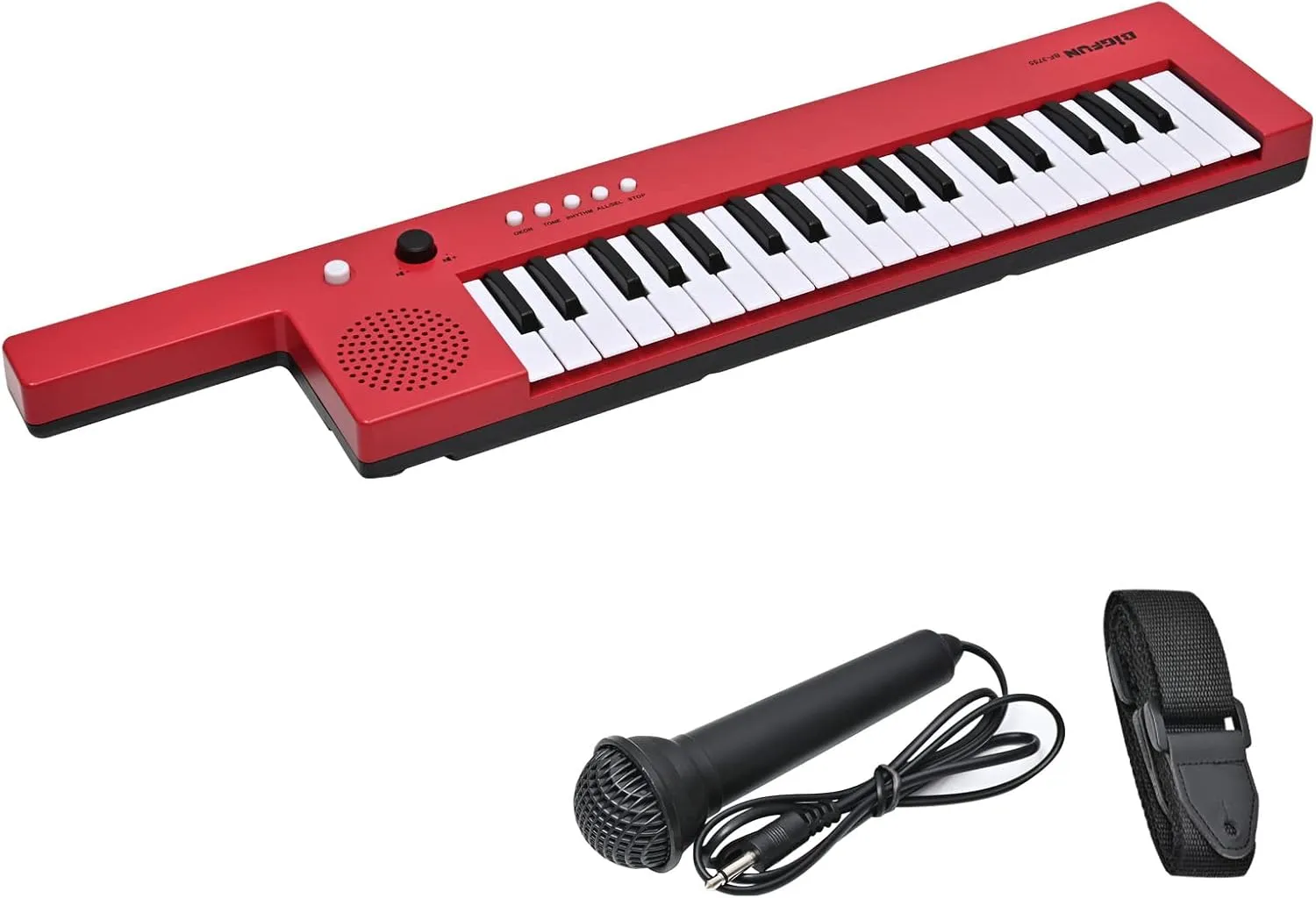 Kids Electric Piano Keyboard 37 Keys Keytar, Musical Instrument, Protable Electronic Pianos Toy Gifts for Girls Child Beginners (Red)