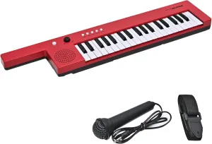Kids Electric Piano Keyboard 37 Keys Keytar, Musical Instrument, Protable Electronic Pianos Toy Gifts for Girls Child Beginners (Red)