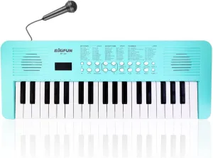 Kids Keyboard Piano Musical Toys, 37 Key Portable Electronic Piano for Kids with Microphone, Beginners Piano Keyboard Birthday Gift for 3 4 5 6 7 8 Year Old Girls Boys (blue)