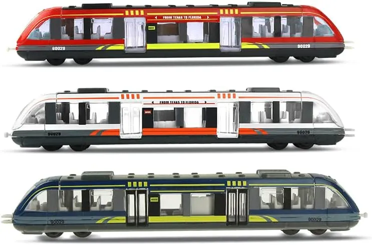 Kid's Mini High-Speed Train Toy(3PCS),Alloy and ABS Bullet Train Railway High-Speed Train Gift Box Toy Realistic Train Vehicle Value Play
