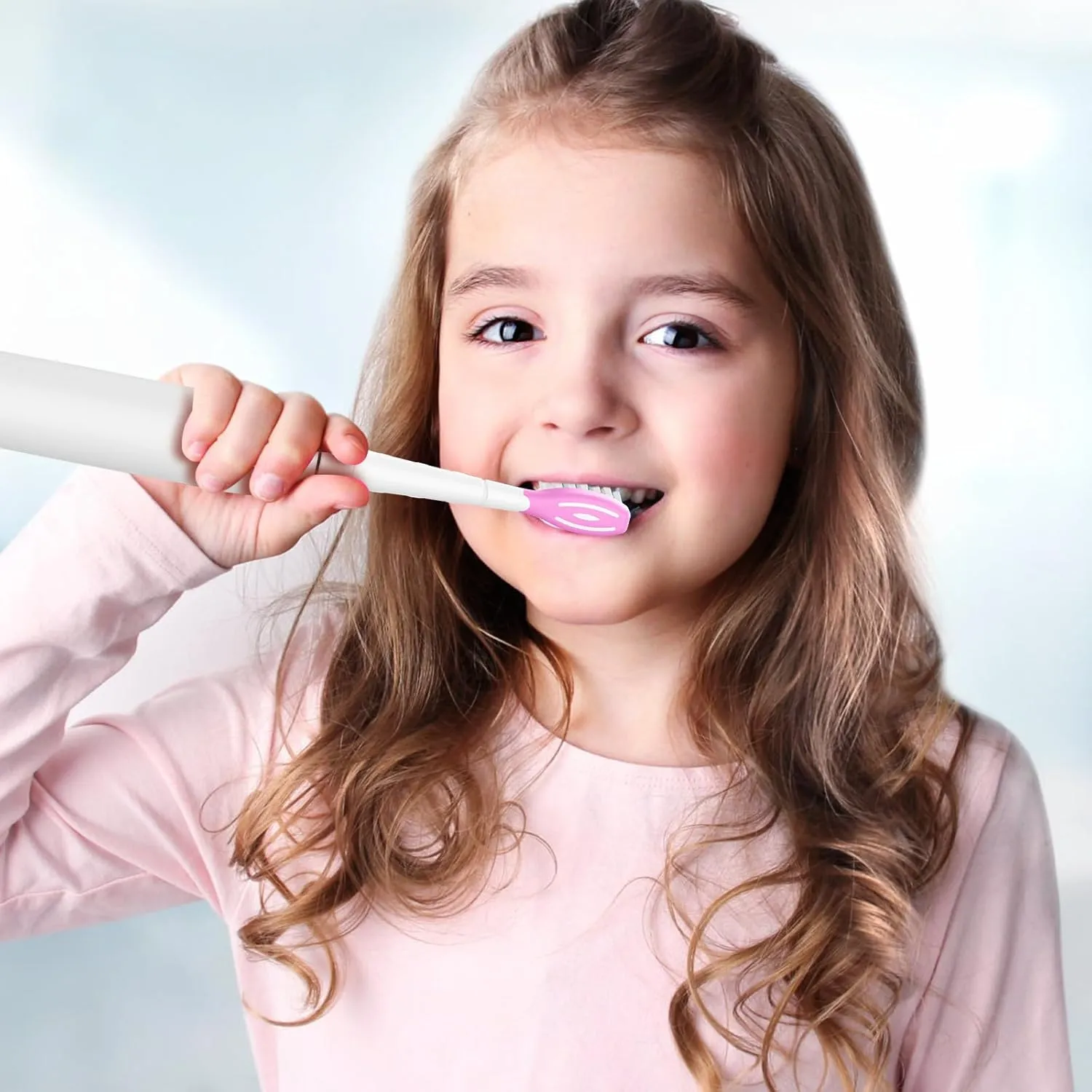 Kids Replacement Toothbrush Head for Sonicare: Ofashu Children Sonic Electric Toothbrush Brush Head for Philips 6321 6340 6032/94 6042, 8 Packs for Boys Girls 7 , Pink & Green
