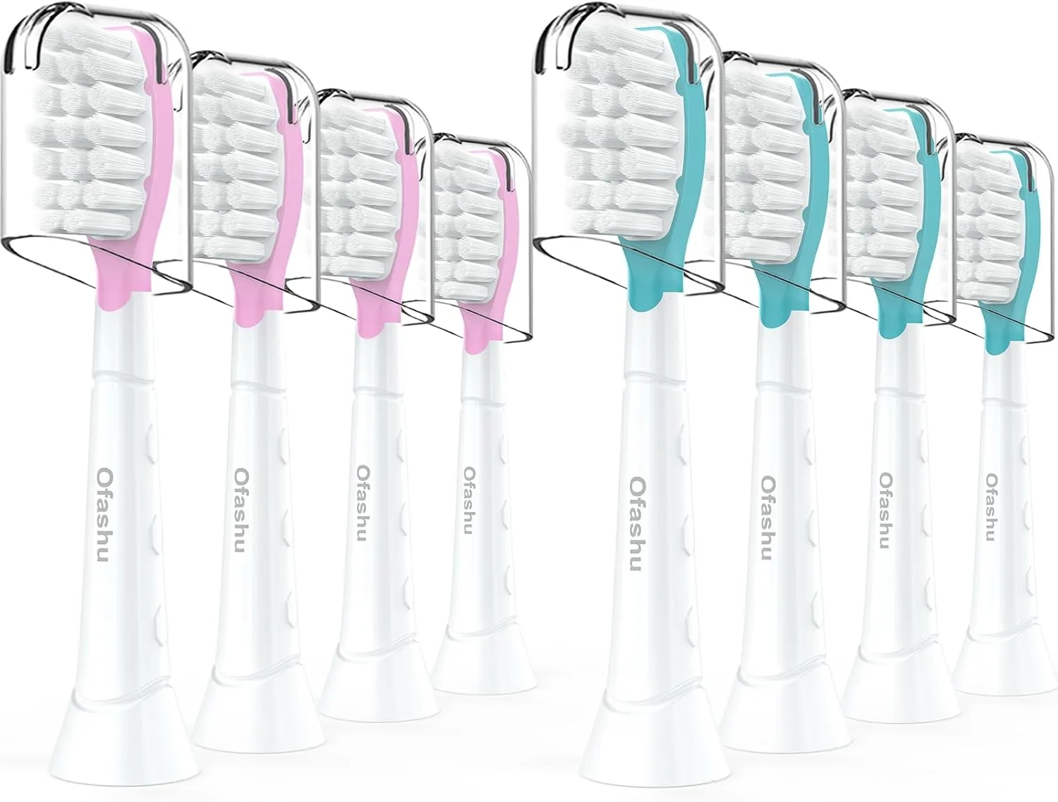 Kids Replacement Toothbrush Head for Sonicare: Ofashu Children Sonic Electric Toothbrush Brush Head for Philips 6321 6340 6032/94 6042, 8 Packs for Boys Girls 7 , Pink & Green