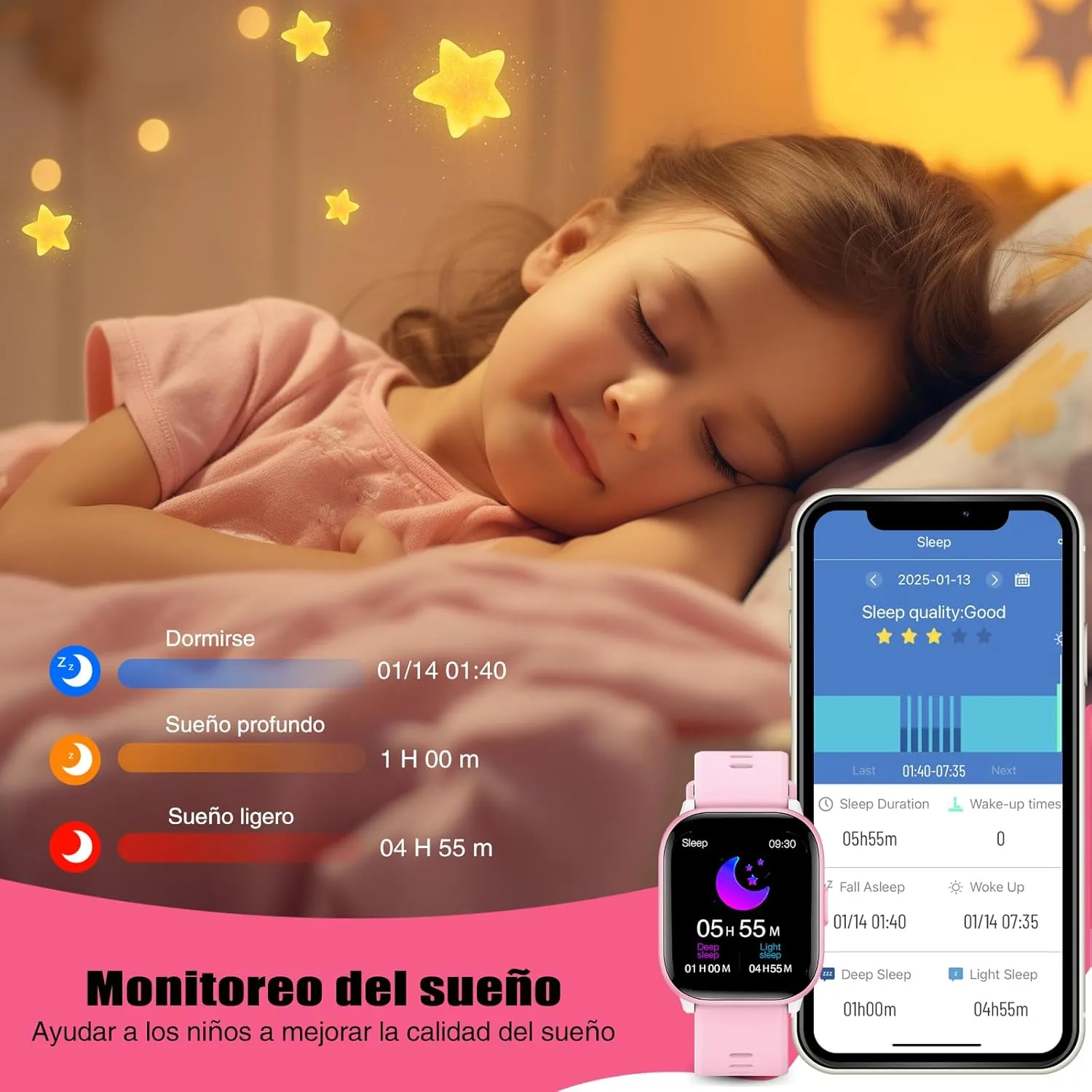 Kids Watch for Girls Boys with IP68 Waterproof, Girls Watch with 19 Sports Modes, Sleep Tracking, Pedometer, Stopwatch, Kids Activity Tracker, Birthday Gifts for Girls Age 6-15 Years Old