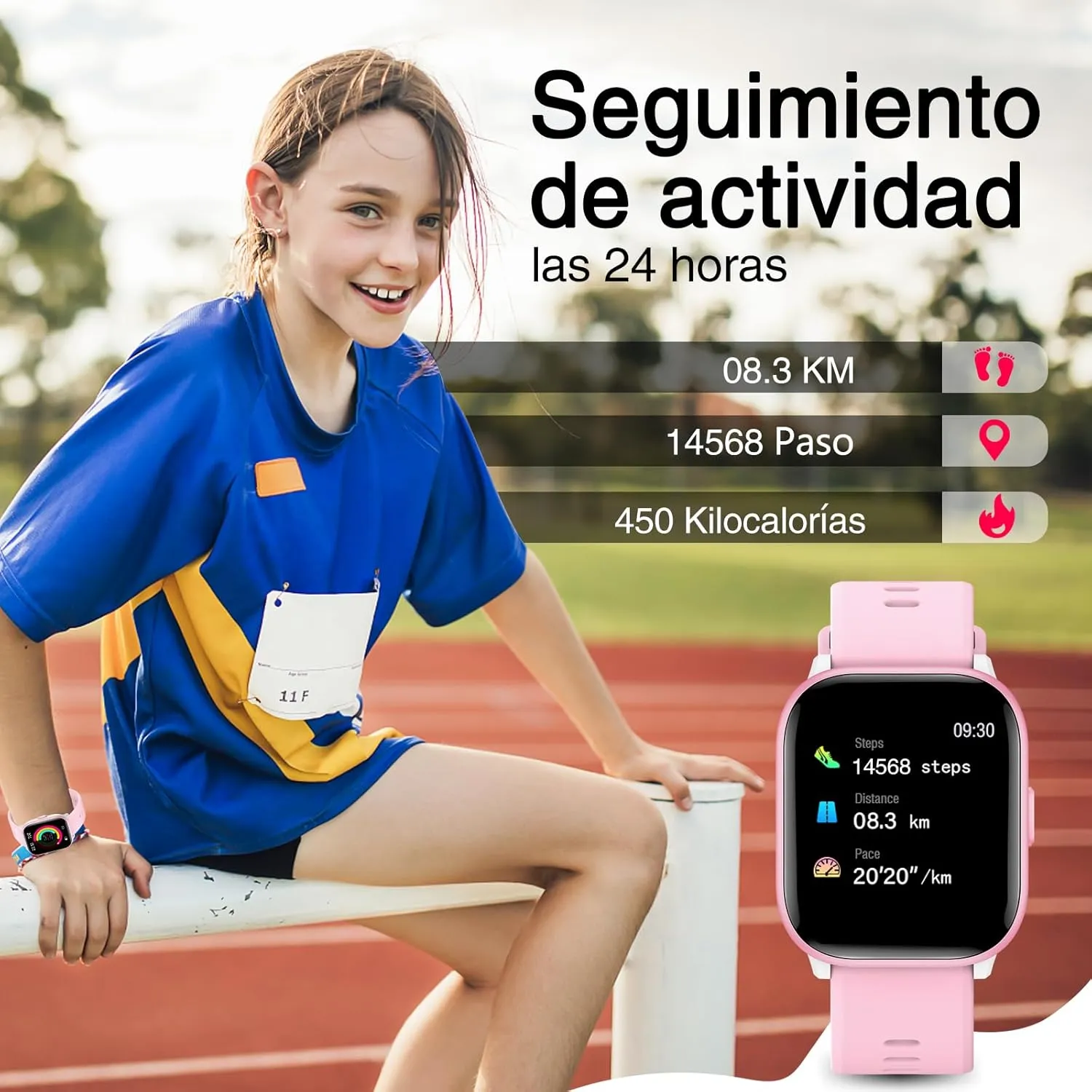 Kids Watch for Girls Boys with IP68 Waterproof, Girls Watch with 19 Sports Modes, Sleep Tracking, Pedometer, Stopwatch, Kids Activity Tracker, Birthday Gifts for Girls Age 6-15 Years Old