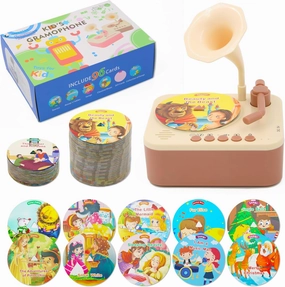 Kids Phonograph with 99 Cards – Kids Record Player, Kids Storytelling Machine, Kids Music Player for 3  Years Old, Educational Phonograph for Boys and Girls, Toddler Toys for Early Learning