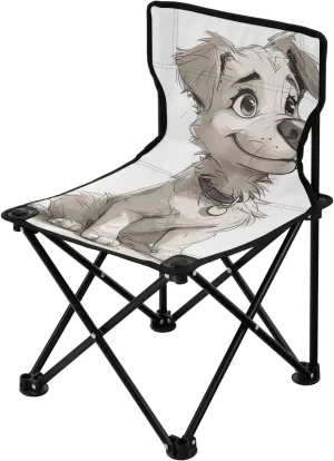 Kigai Folding Camping Chair Heavy Duty Chair Ultralight Compact Portable Beach Chair for Outdoor Camp, Hiking, Travel, Beach, Sporting Event and Picnic, Cute Dog