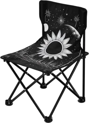 Kigai Folding Camping Chair Heavy Duty Chair Ultralight Compact Portable Beach Chair for Outdoor Camp, Hiking, Travel, Beach, Sporting Event and Picnic, Sun and Moon
