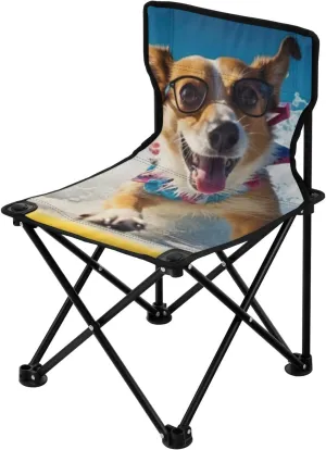 Kigai Folding Camping Chair Heavy Duty Chair Ultralight Compact Portable Beach Chair for Outdoor Camp, Hiking, Travel, Beach, Sporting Event and Picnic, Surfer Dog