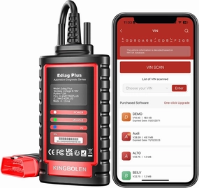 KINGBOLEN Ediag Plus Bluetooth Scanner, All System Bidirectional Control OBD2 Diagnostic Scanner for iOS & Android with ECU Coding, CAN-FD Protocol, Auto VIN, 15  Rest Functions, 1 Year Gratis Update