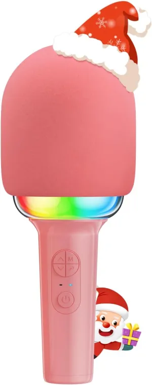 Kinglucky Wireless Bluetooth Karaoke Microphone, 2-in-1 Portable Handheld Karaoke Mic Speaker Machine Christmas Birthday Gifts Toys for Girls Ages 3-12  Home Party for All Smartphones PC - Pink