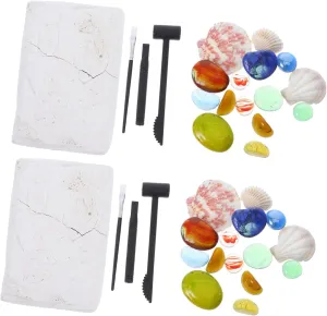 Kisangel 2 Sets Archaeological Imitation Mineral Stone Digging Kit Digging Educational Hands-on Imitation Gems Plaything Funny White Plaster