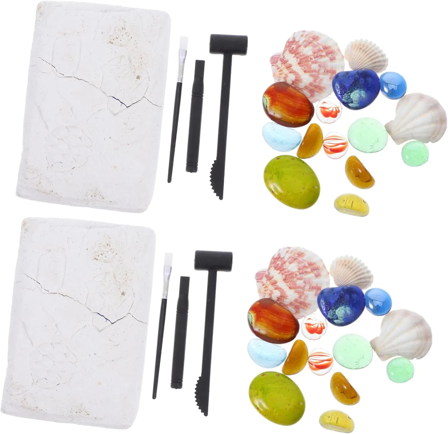 Kisangel 2 Sets Archaeological Imitation Mineral Stone Digging Kit Digging Educational Hands-on Imitation Gems Plaything Funny White Plaster
