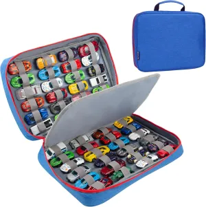 KISLANE Carrying Case for 48 Cars, Kids Cars Storage Case (Bag Only, Blue)