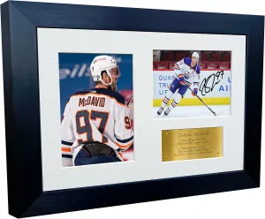 Kitbags & Lockers 12x8 A4 Connor McDavid Edmonton Oilers NHL Autographed Signed Photo Photograph Picture Frame Ice Hockey Poster Gift Triple G