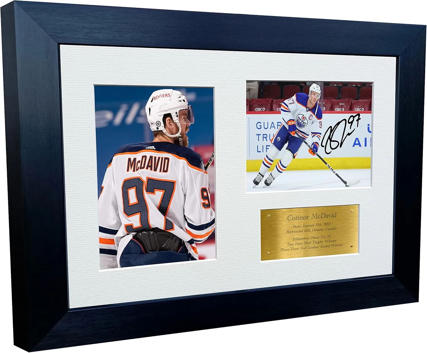 Kitbags & Lockers 12x8 A4 Connor McDavid Edmonton Oilers NHL Autographed Signed Photo Photograph Picture Frame Ice Hockey Poster Gift Triple G