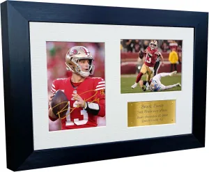 Kitbags & Lockers Brock Purdy San Francisco Super Bowl Autographed Signed 12x8 A4 Photo Photograph Picture Frame Football Poster Gift G, Black