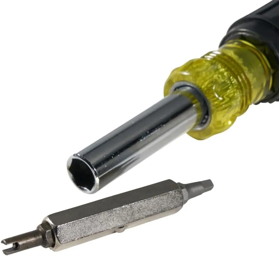 Klein Tools 80065 Schrader Driver Kit with Multi-Bit 11-in-1 Screwdriver / Nut Driver and 2-in-1 Nutdriver, Hex Head Slide Drive, 2-Piece