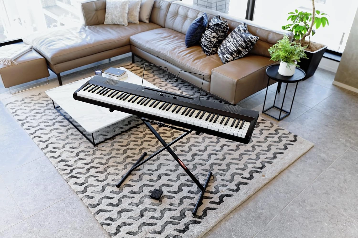 Korg Liano Portable 88-key Digital Piano w/ Semi-Weighted Keys, Bass Reflex Speakers and includes a Sustain Pedal & Power Adapter - Black