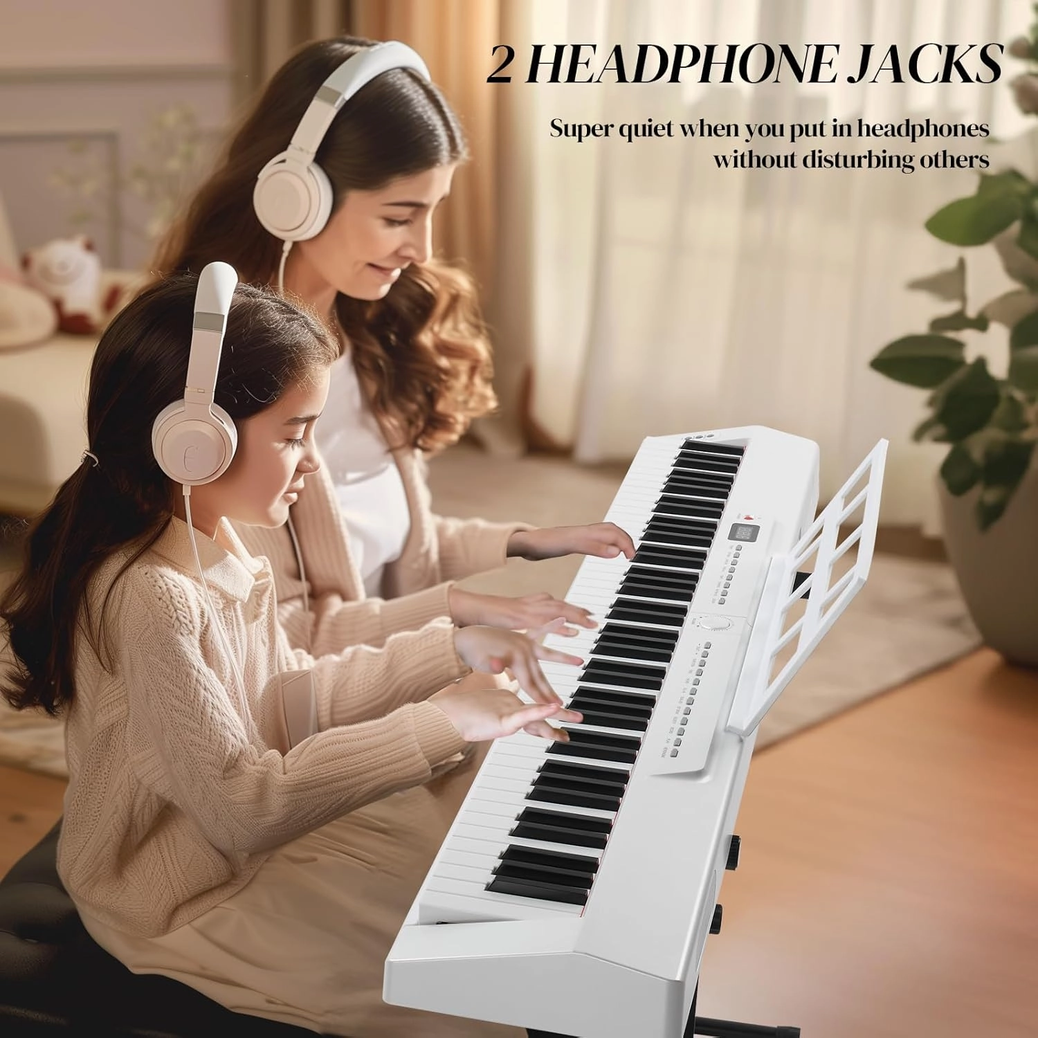 Ktaxon Weighted Keyboard Piano 88 Keys Digital Piano with Adjustable Dual "X" Shape Stand, Portable Bag, Professional Pedal, Stereo Headphones and Smart MIDI Bluetooth Function(Weighted Key-White)