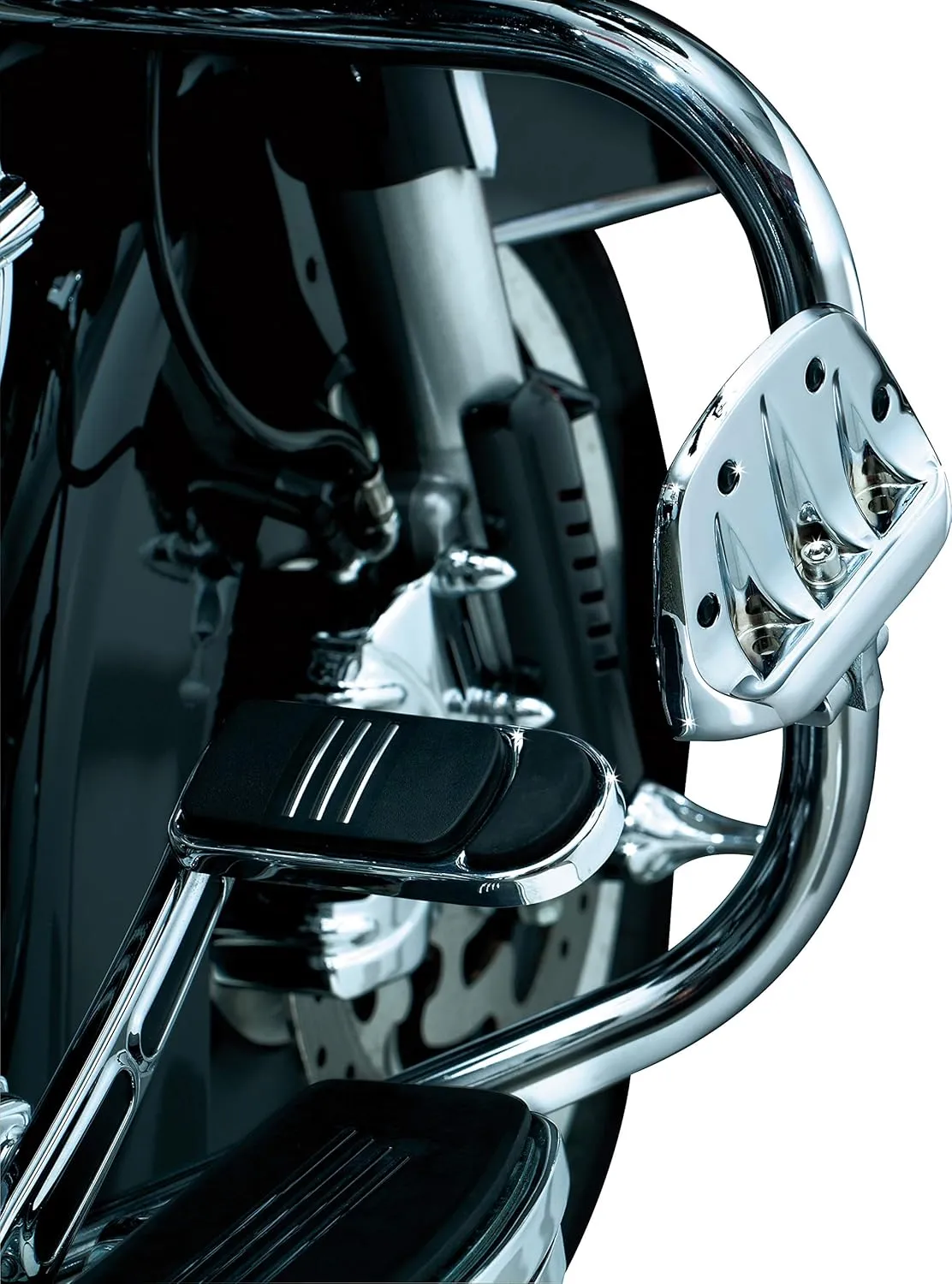 Kuryakyn 4392 Motorcycle Foot Control Component: Premium Mini Board Floorboards with Male Mount Adapters, Chrome, 1 Pair