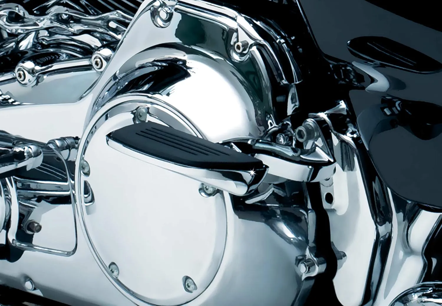 Kuryakyn 4392 Motorcycle Foot Control Component: Premium Mini Board Floorboards with Male Mount Adapters, Chrome, 1 Pair
