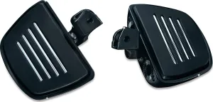 Kuryakyn 7564 Motorcycle Foot Control Component: Premium Mini Board Floorboards with Comfort Drop Mounts for 2001-17 Honda Motorcycles, Gloss Black, 1 Pair