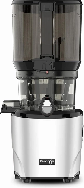 Kuvings AUTO10 Cold Press Juicer Silver - Hands-Free Electric Masticating Juicer Machine With 240W Motor - Very Quiet With 100 Oz Batching Hopper for Juice, Smoothies, Nut Milk, and Sorbets