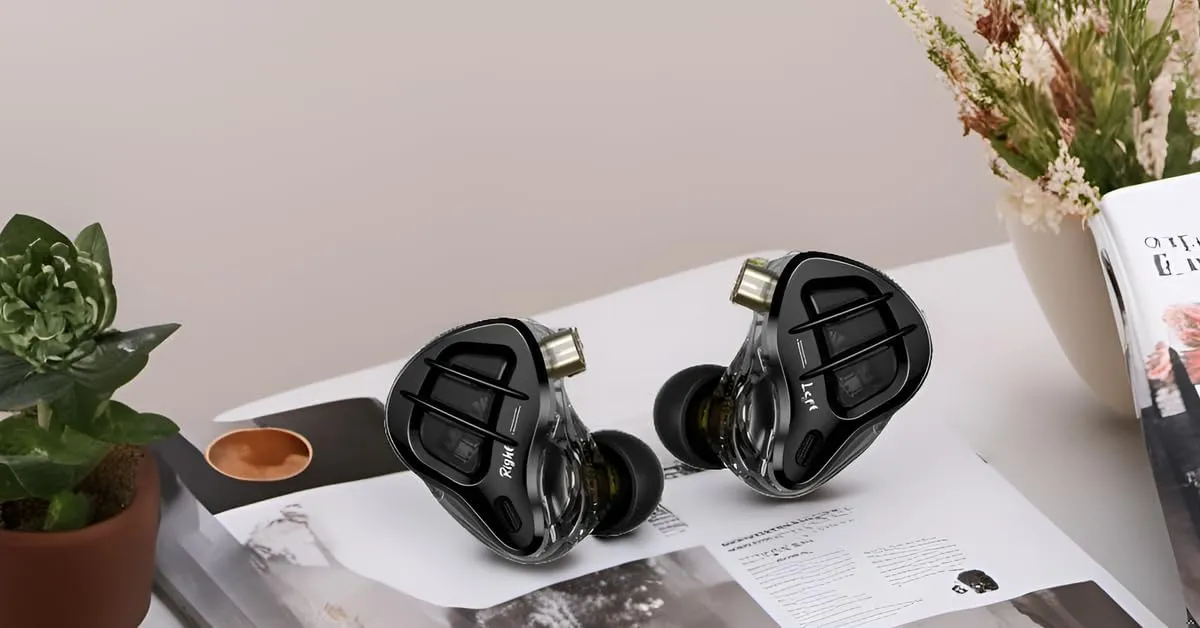 KZ ZAR in-Ear Monitor Headphones,1DD 7BA Hybrid Technology Driver IEM Wired Earbuds Headphone with Silver-Plated Cable for Audiophile Musician (KZ ZAR-Black, No Mic)……