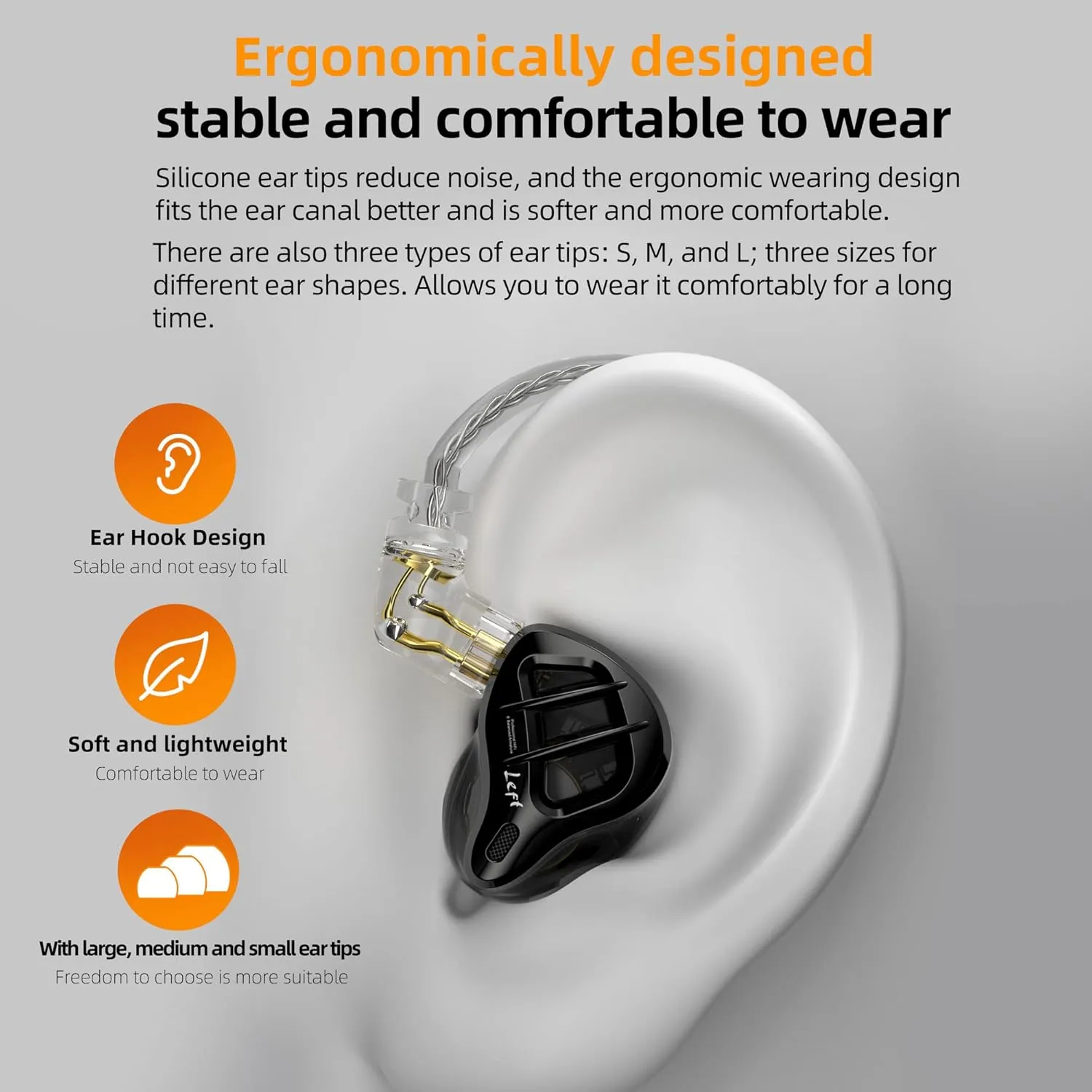 KZ ZAR in-Ear Monitor Headphones,1DD 7BA Hybrid Technology Driver IEM Wired Earbuds Headphone with Silver-Plated Cable for Audiophile Musician (KZ ZAR-Black, No Mic)……