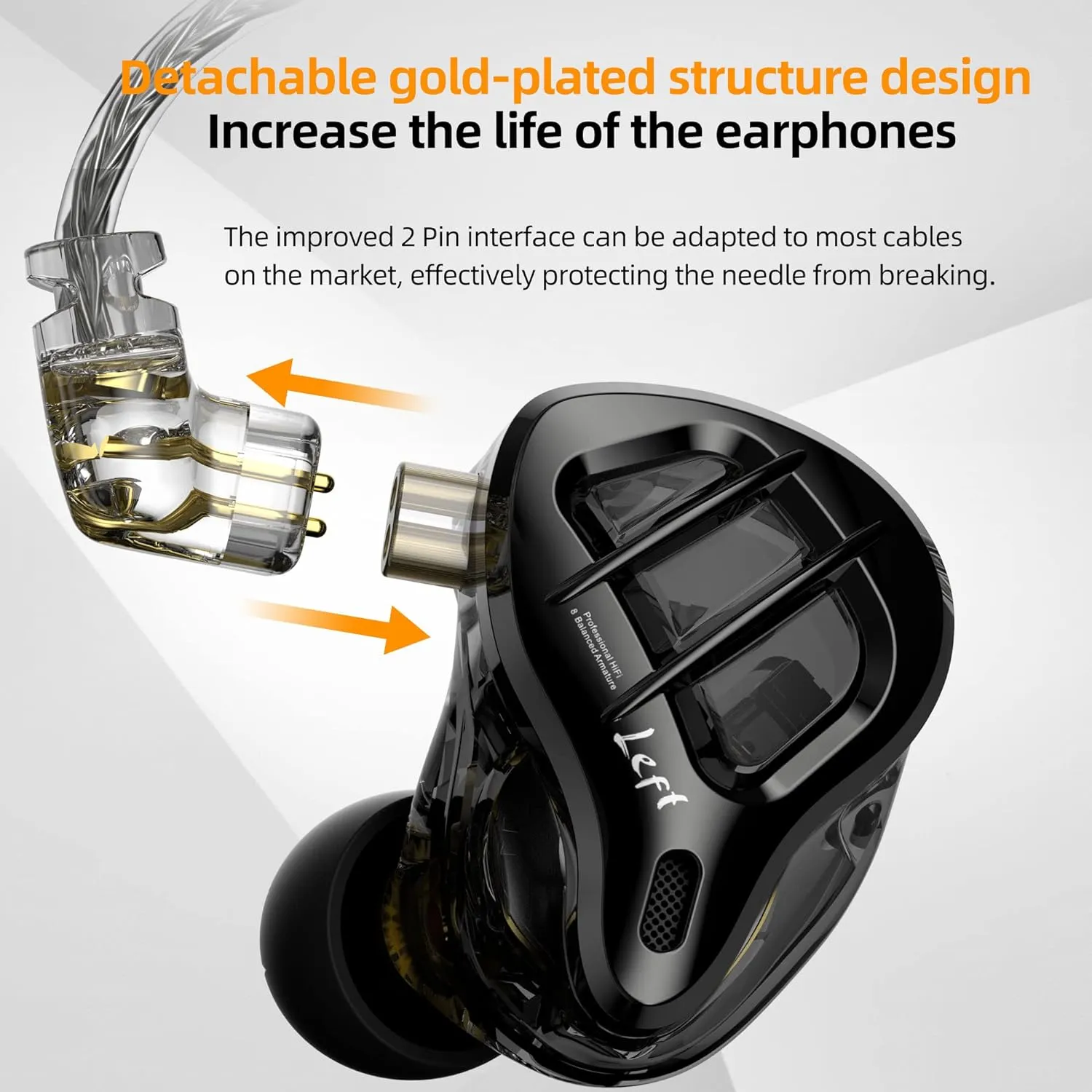 KZ ZAR in-Ear Monitor Headphones,1DD 7BA Hybrid Technology Driver IEM Wired Earbuds Headphone with Silver-Plated Cable for Audiophile Musician (KZ ZAR-Black, No Mic)……