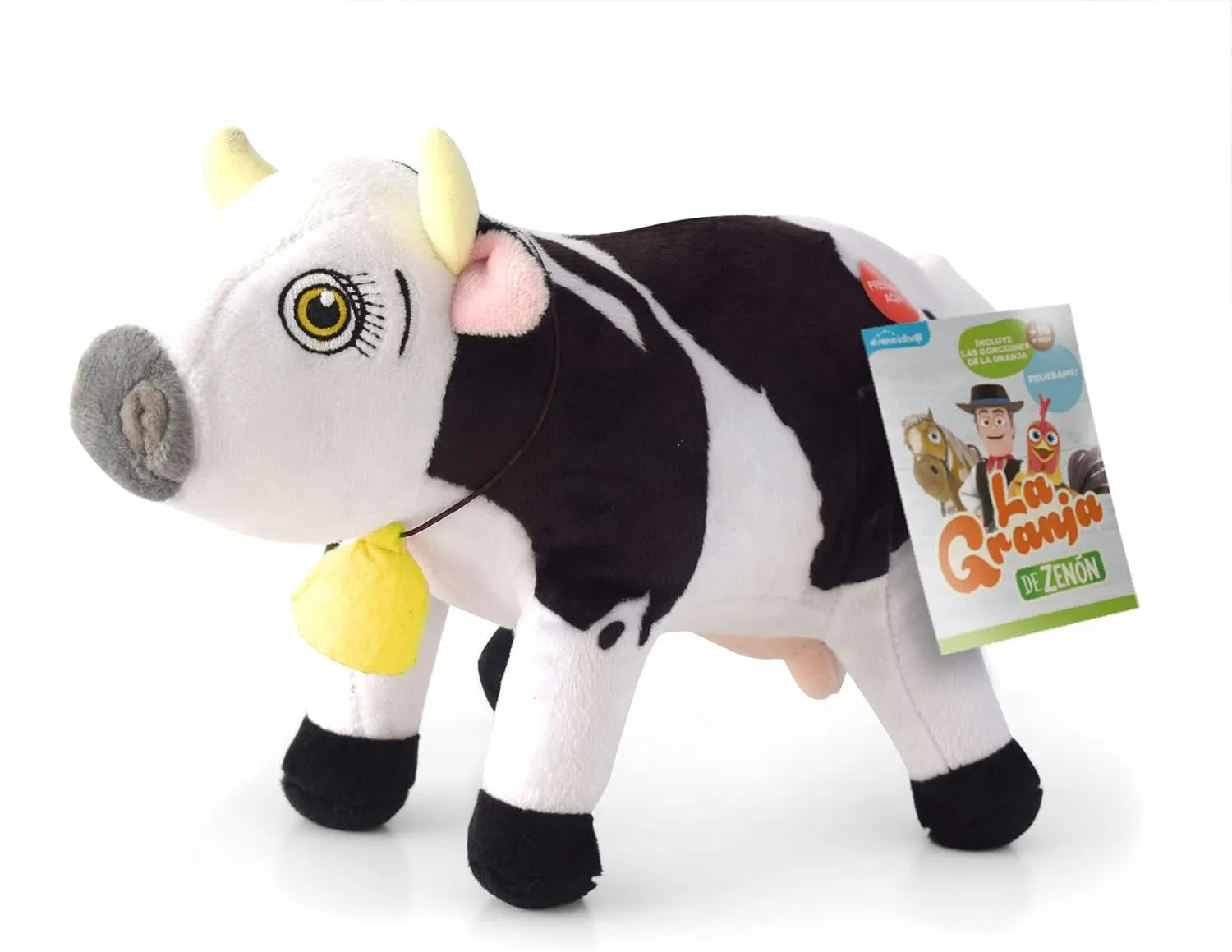 LA GRANJA DE ZENÓN Vaca Lola Musical Stuffed Animal 8-Inch Soft and Huggable Plush Toy with Music, Beloved El Reino Infantil Character