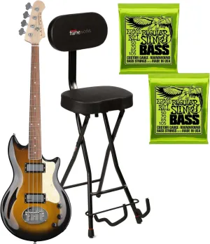 Lakland Skyline Hollowbody-30 Bass, Tobacco Sunburst, (2) Ernie Ball 2832, GFW-GTR-SEAT Bundle