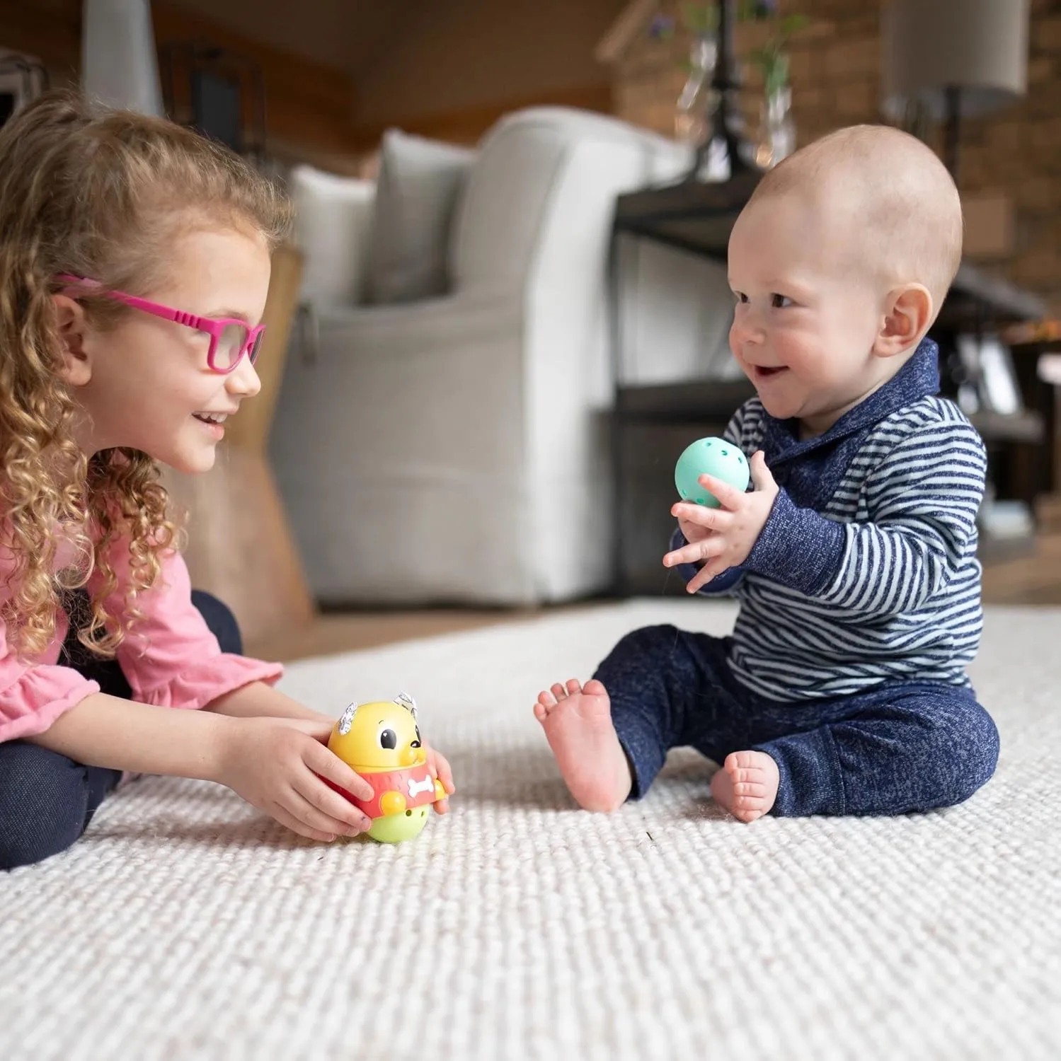 Lamaze Crawl & Chase Pug Ball Popper Toy - Includes Pug Ball Popper and 2 Baby Ball Toys - Baby Easter Basket Stuffers - Baby Crawling Toys Ages 18 Months and Up