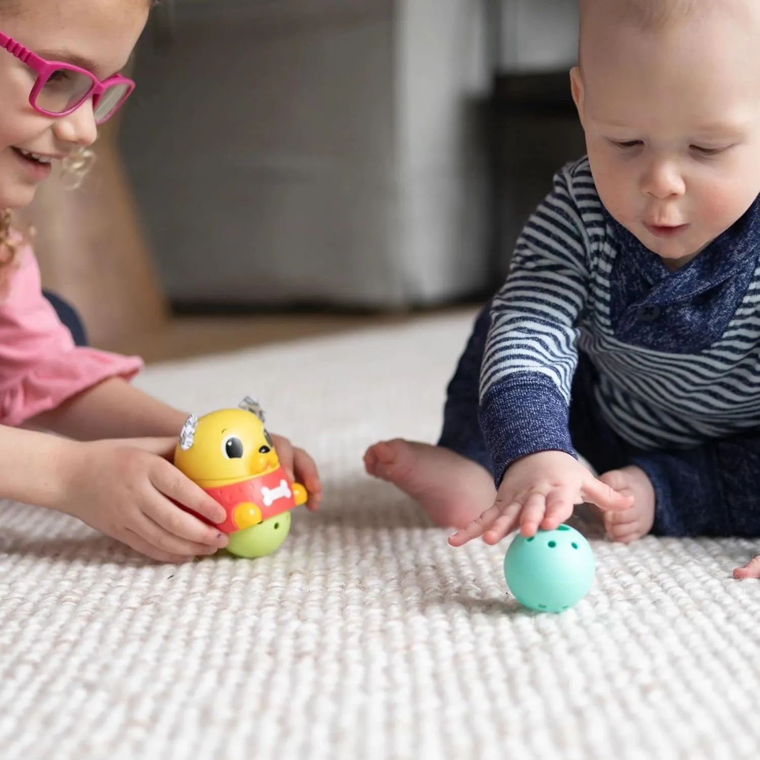 Lamaze Crawl & Chase Pug Ball Popper Toy - Includes Pug Ball Popper and 2 Baby Ball Toys - Baby Easter Basket Stuffers - Baby Crawling Toys Ages 18 Months and Up