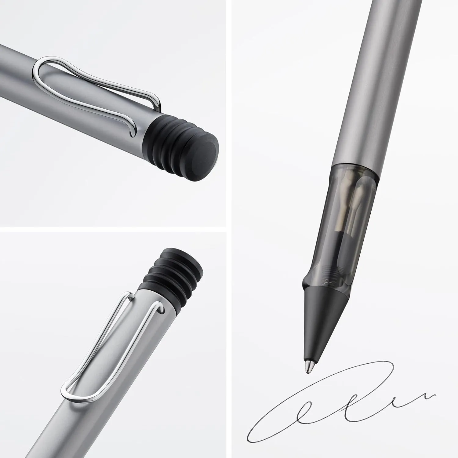 Lamy AL-star graphite - Ballpoint Pen with transparent, ergonomic grip & line width M - lightweight aluminium body - including large capacity refill M 16 in black