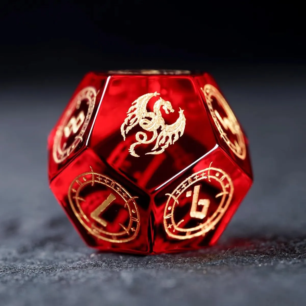 LANGWEI 7Pcs,DND Dice Set Pretty Red Polyhedral Dice with Dragon Pattern, Role Playing Dice for TRPG Table Games Dungeons and Dragons Games,Creative Gifts
