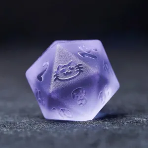 LANGWEI D20,DND Dice Set, Pretty Purple Frosted Zircon Polyhedral Dice, Role Playing Dice for TRPG Table Games Dungeons and Dragons Games,Creative Gifts