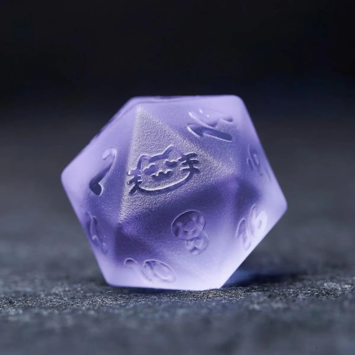 LANGWEI D20,DND Dice Set, Pretty Purple Frosted Zircon Polyhedral Dice, Role Playing Dice for TRPG Table Games Dungeons and Dragons Games,Creative Gifts