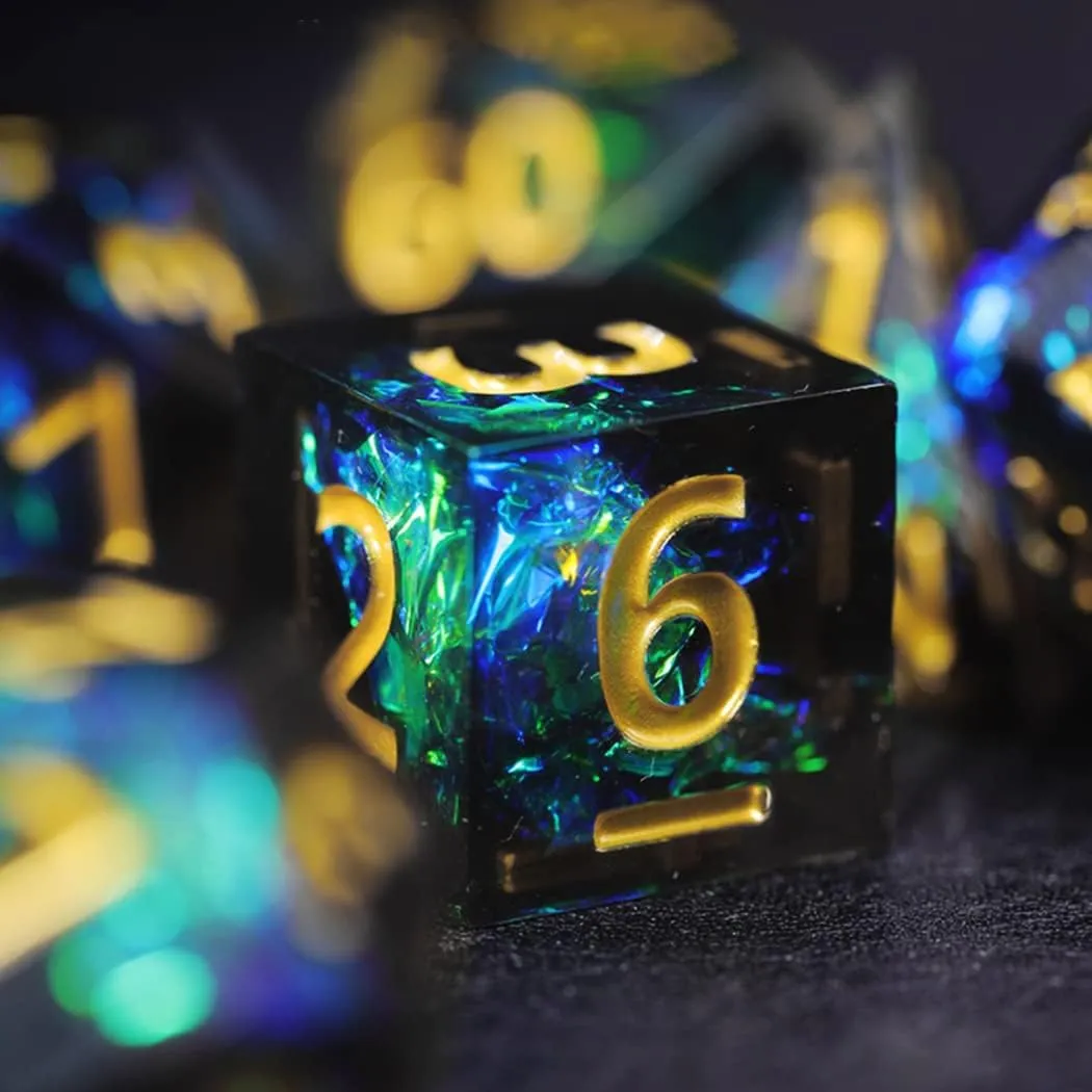 LANGWEI D&D Dice Set Pretty Acrylic Ice Crystal DND Polyhedral Dice, Role Playing Dice for TRPG Table Games Dungeons and Dragons, Creative Gifts