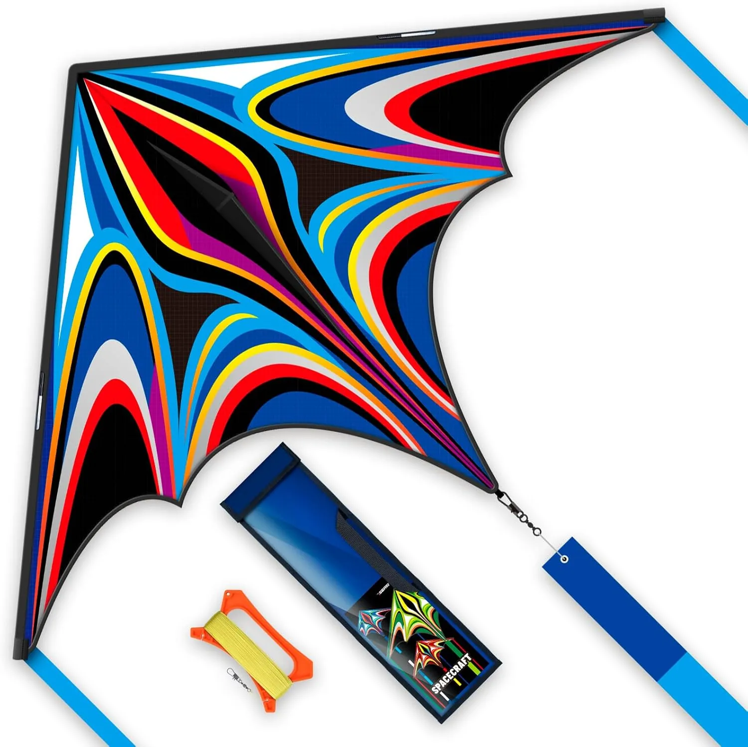 Large Delta Kite for Kids & Adults，Large Easy Flyer with String and Handle，Kites for Beach Trip Park Family Outdoor Games and Activities…