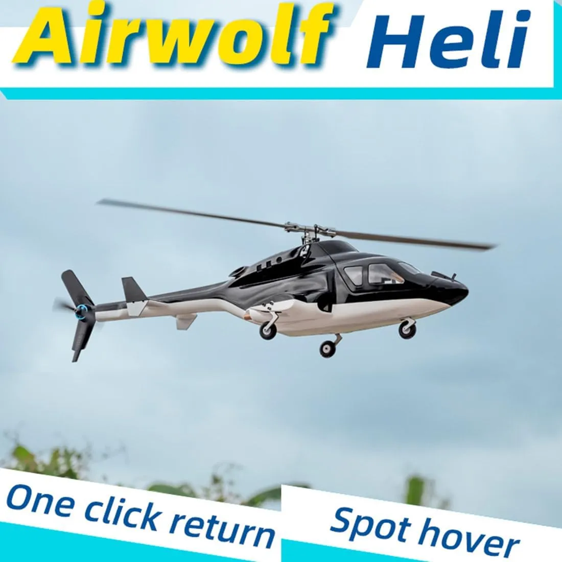 Large RC Helicopter for Adults| FW450L Airwolf, 2.4G 6CH RC Airplane with GPS, Military Helicopter Model Toy(RTF/Left-Handed Control)
