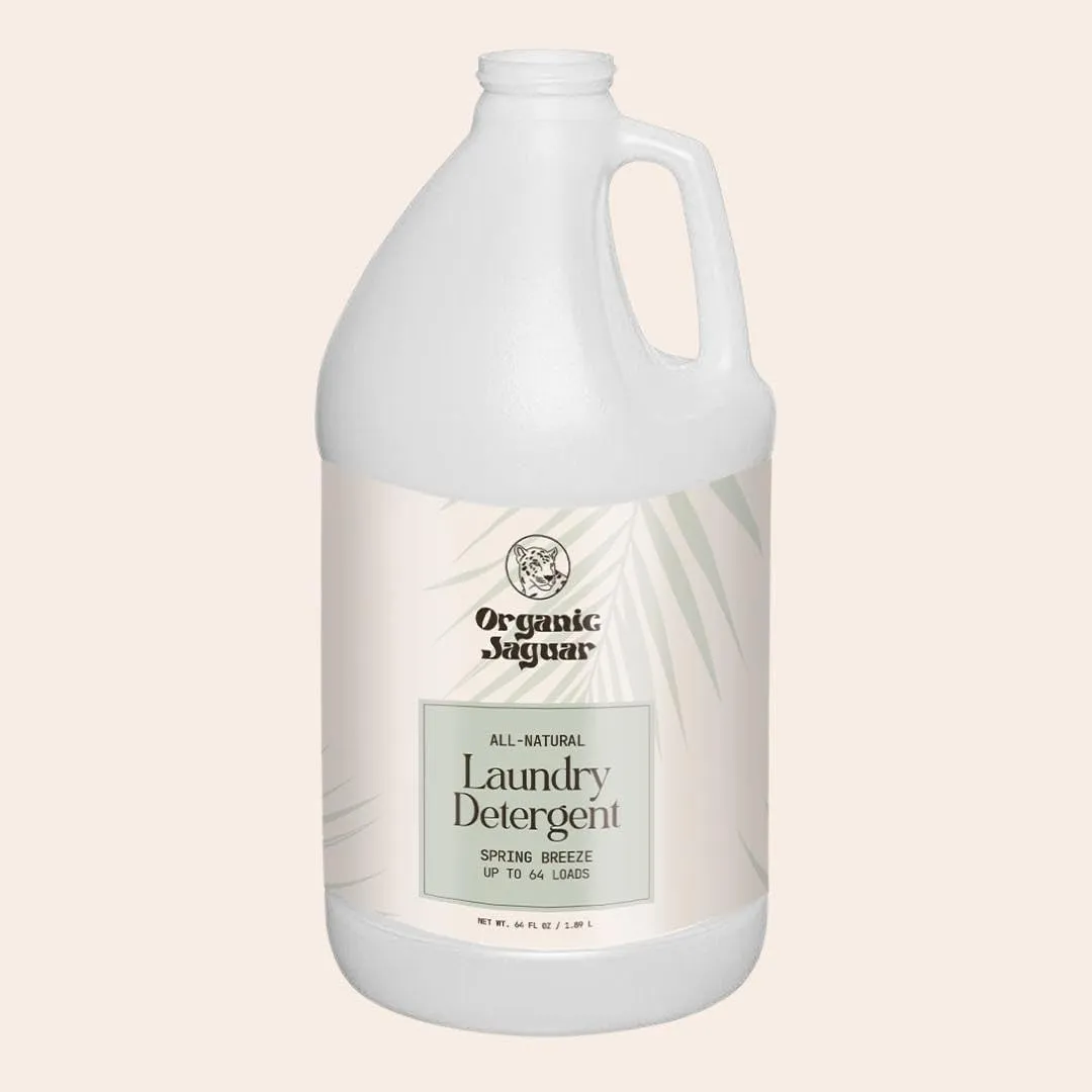 Laundry Detergent, Spring Breeze, Up to 64 Loads, 100% Natural Formula with Essential Oils, Gentle & Effective Formula Without Harsh Ingredients, Paraben & Sulfate Free, Natural Scent