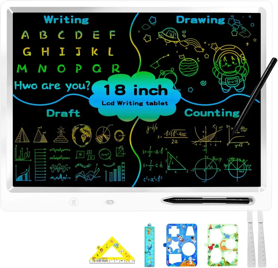 LCD Writing Tablet,18 Inch Large Writing Board with Stand LCD Drawing Tablet Educational Learning Toys Gifts for 3-12 Year Old Kids Adults Suitable for Home School Office