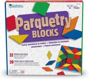 Learning Resources Parquetry Blocks Activity Set, 53 Pieces, Multicolor, 10 L x 10 W in