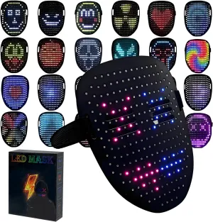 Led Mask Lighted Up Mask - Led Masks with Gesture Sensing Costume for Halloween Costume Cosplay Party Cool Gifts
