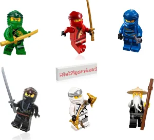 LEGO NINJAGO Legacy Minifigure Combo Pack - Lloyd, Jay, Kai, Cole, Zane, Master Wu (with Weapons)